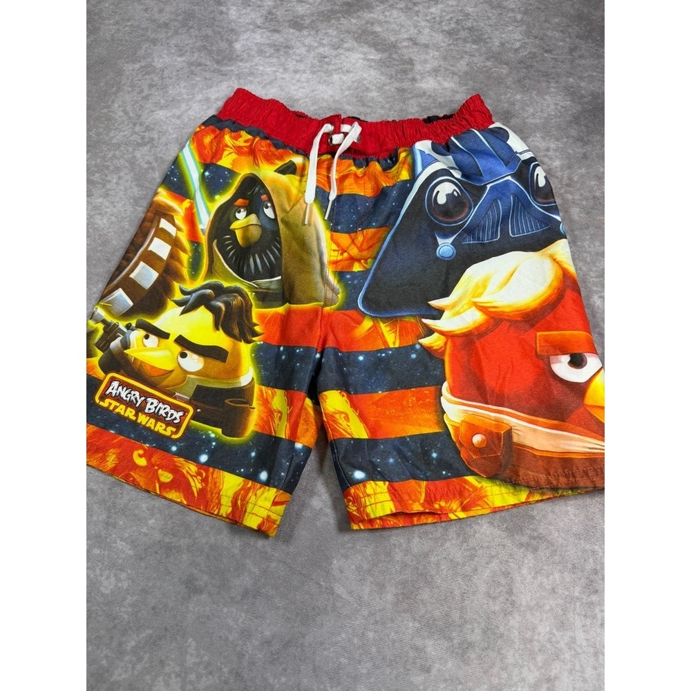 Angry Birds Star Wars Swim Trunks Boys Size 6/7 Darth Vader Luke Skywalker Mesh
